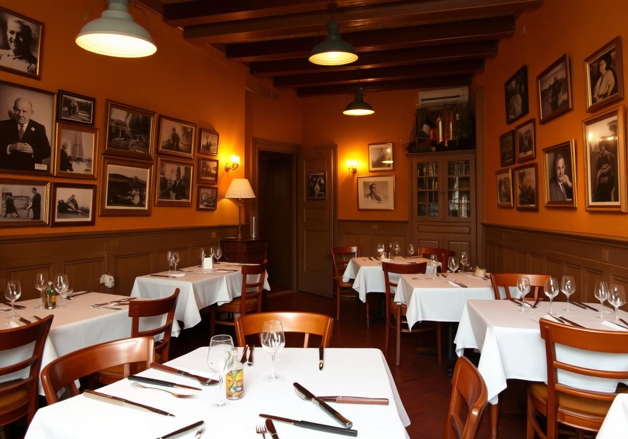 Intérieur chaleureux du restaurant Chez Acchiardo