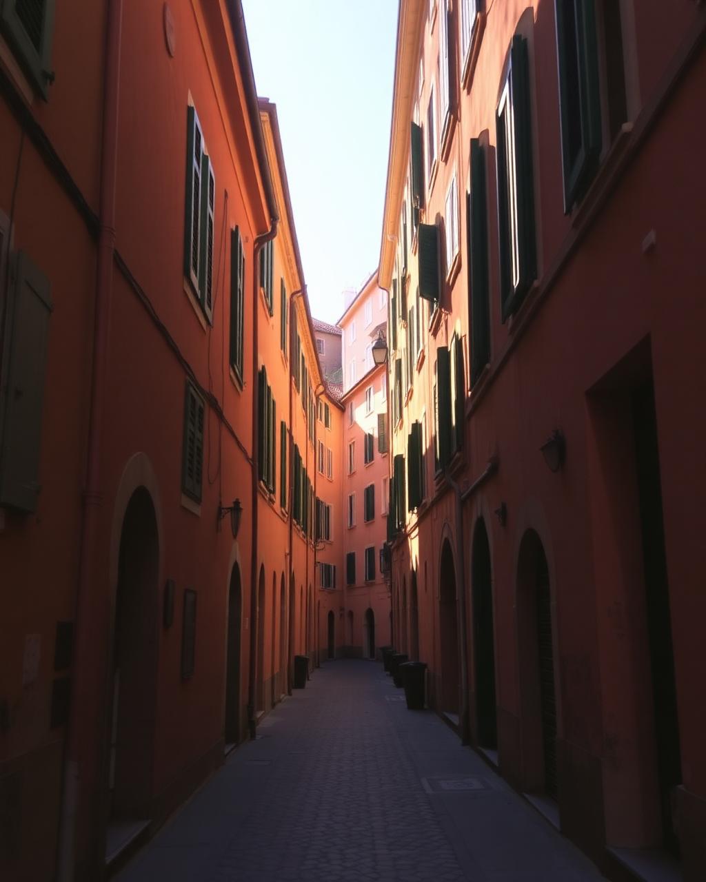 Ruelle pavée du Vieux Nice aux façades ocres
